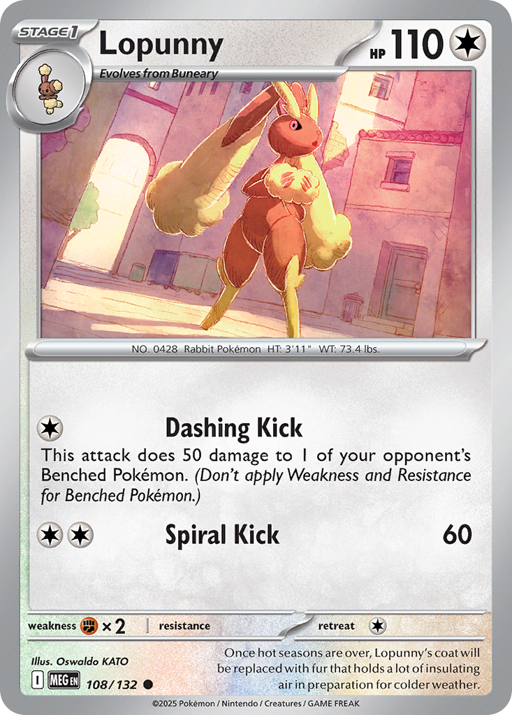 Lopunny — Mega Evolution card #108 full image