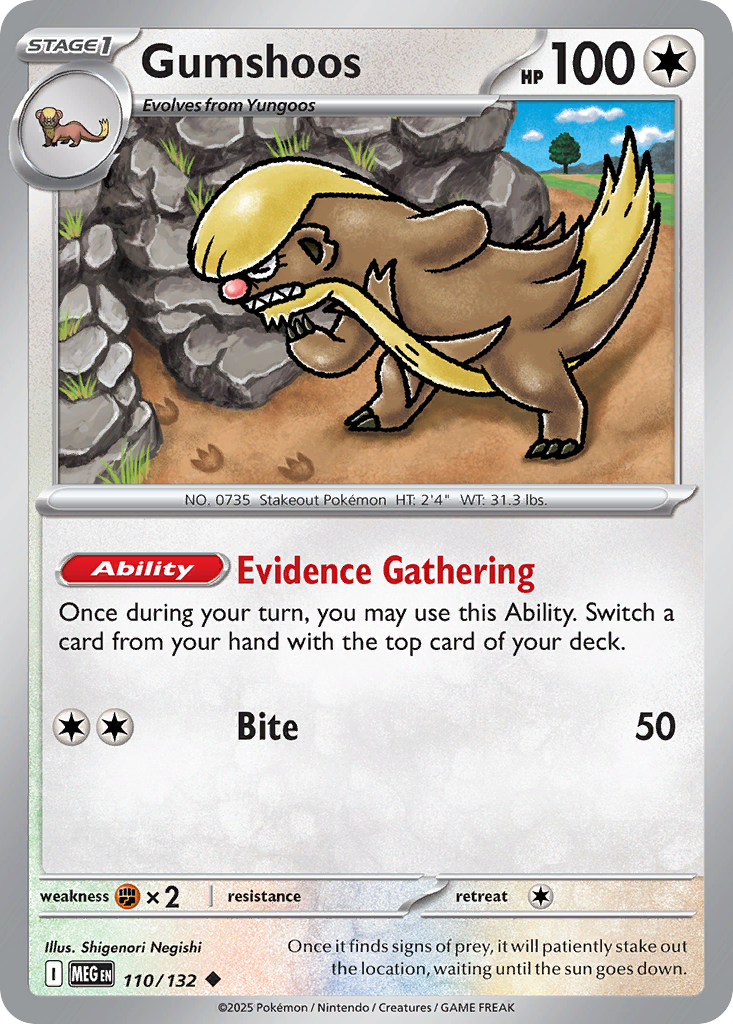 Gumshoos — Mega Evolution card #110 full image