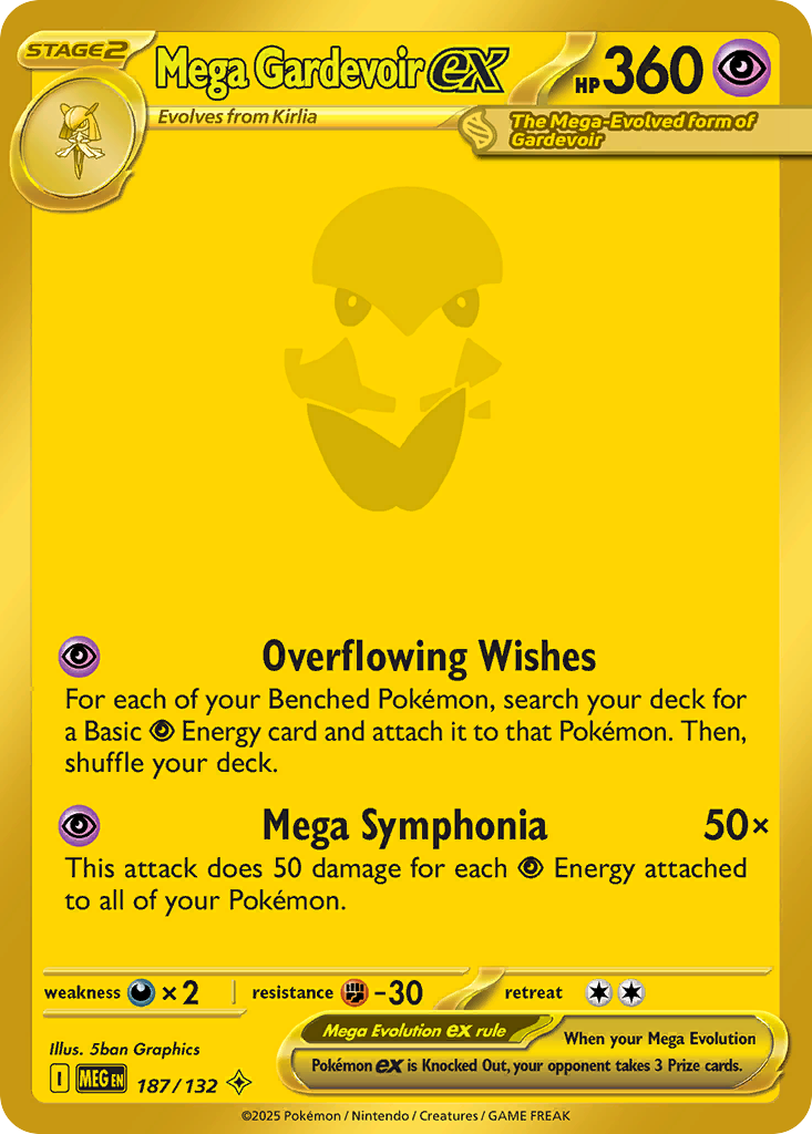 Mega Gardevoir ex — Mega Evolution card #187 full image