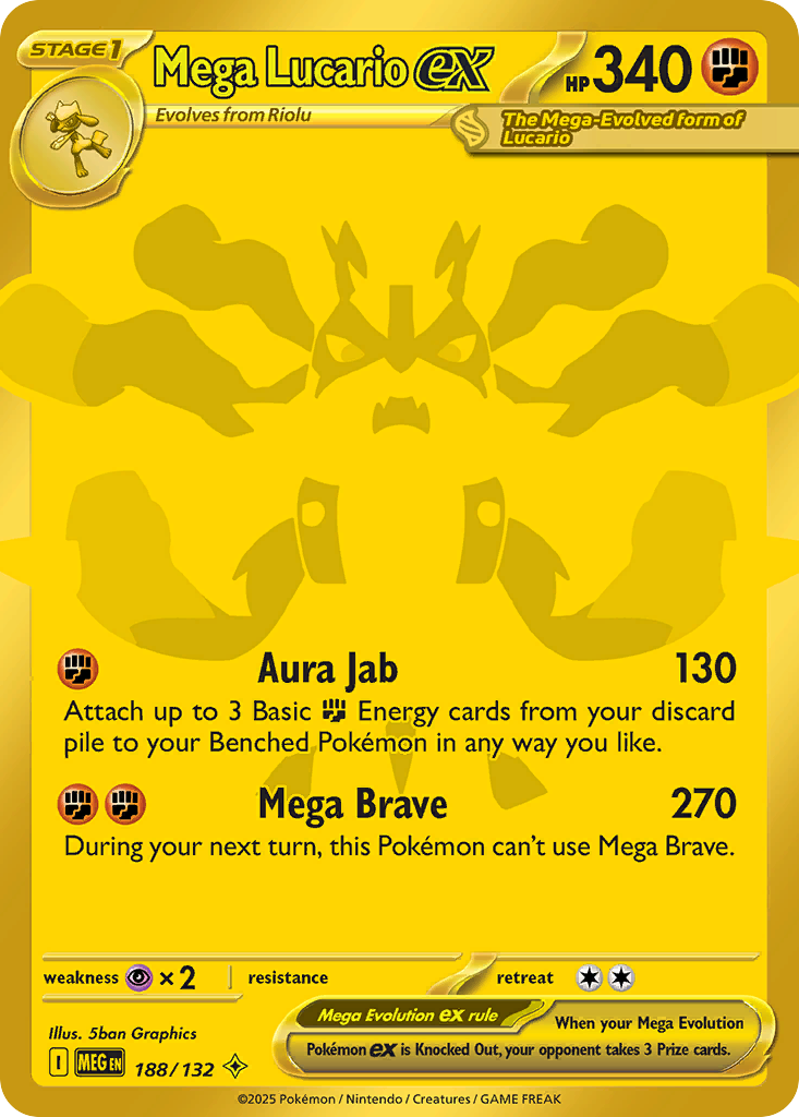 Mega Lucario ex — Mega Evolution card #188 full image
