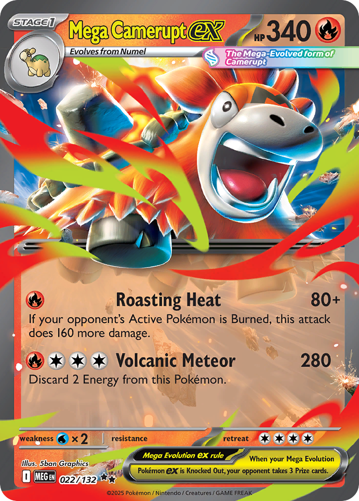 Mega Camerupt ex — Mega Evolution card #22 full image