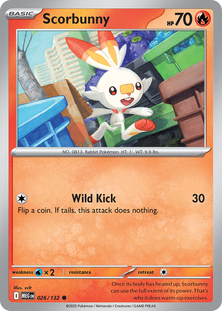 Scorbunny — Mega Evolution card #26 full image