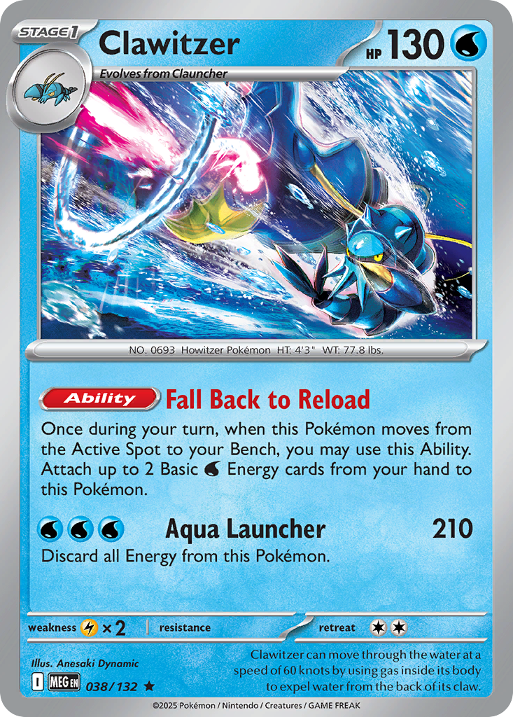 Clawitzer — Mega Evolution card #38 full image