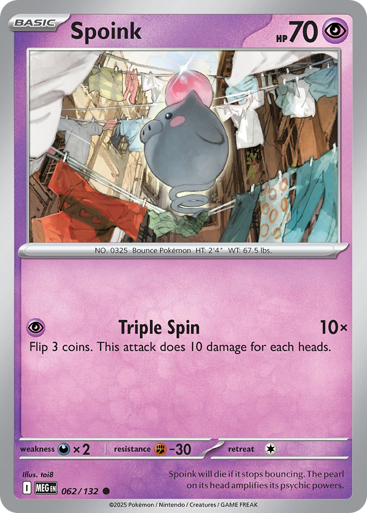 Spoink — Mega Evolution card #62 full image