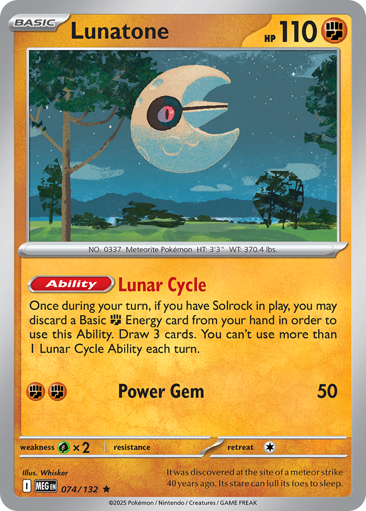 Lunatone — Mega Evolution card #74 full image