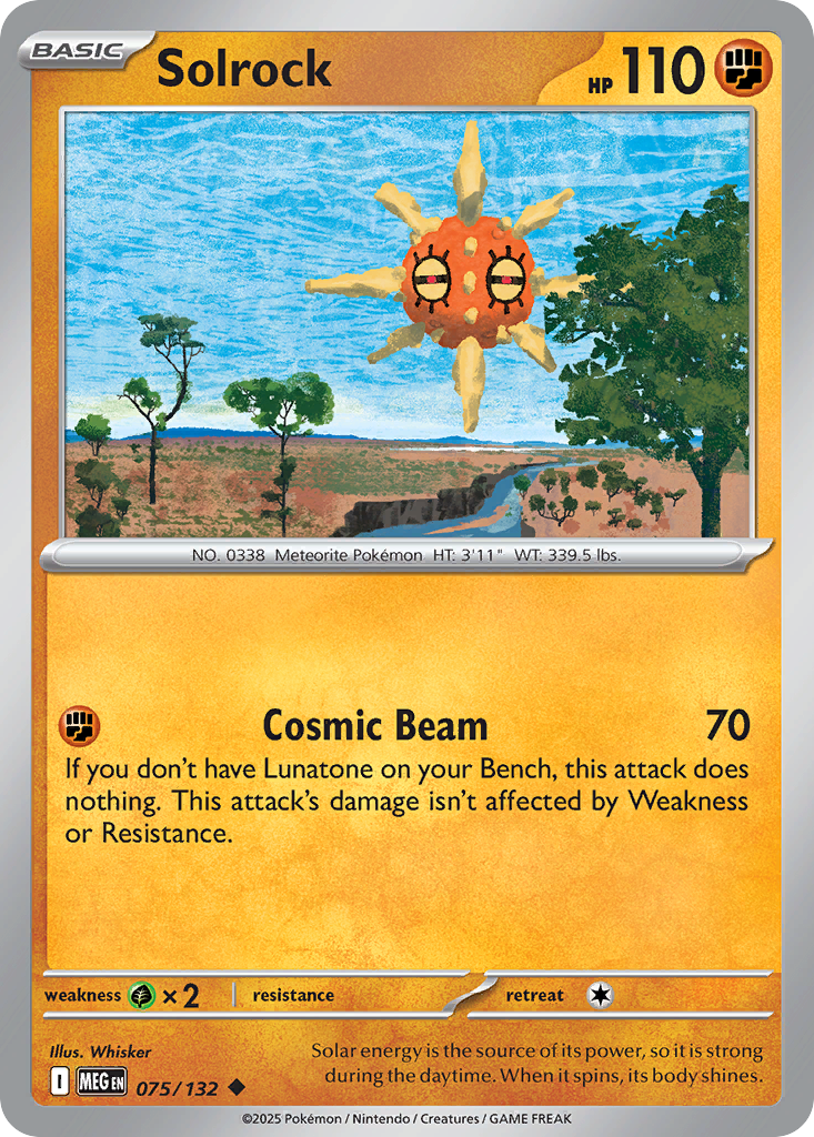 Solrock — Mega Evolution card #75 full image