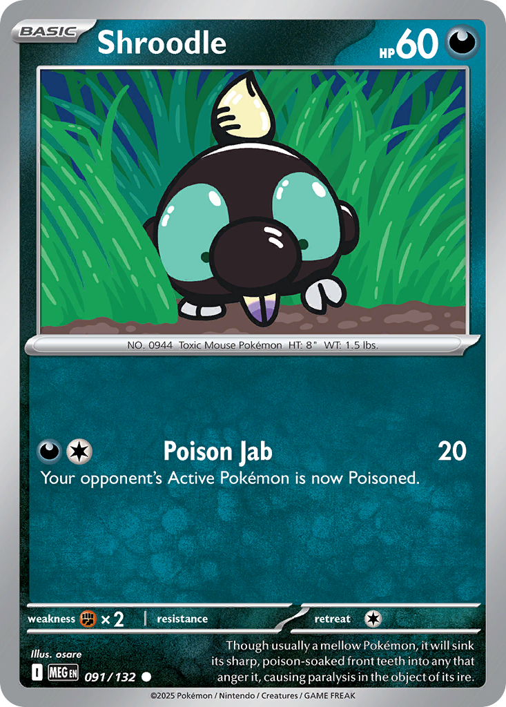 Shroodle — Mega Evolution card #91 full image