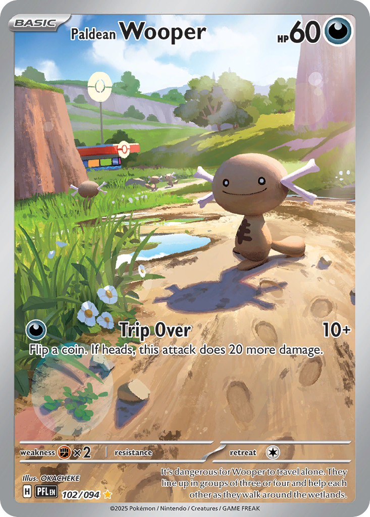 Paldean Wooper — Phantasmal Flames card #102 full image