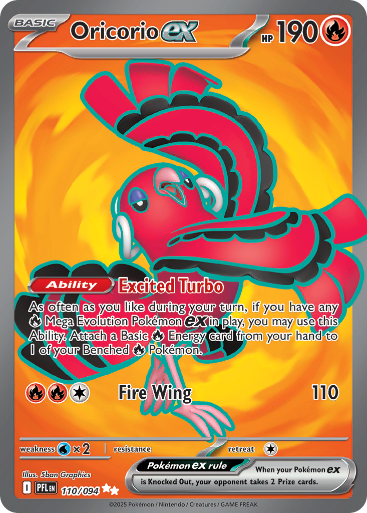 Oricorio ex — Phantasmal Flames card #110 full image