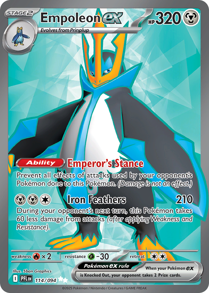 Empoleon ex — Phantasmal Flames card #114 full image