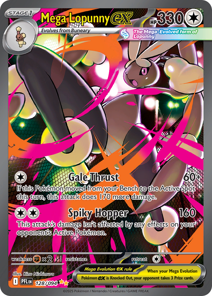 Mega Lopunny ex — Phantasmal Flames card #128 full image