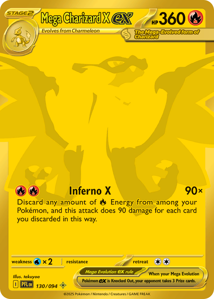 Mega Charizard X ex — Phantasmal Flames card #130 full image