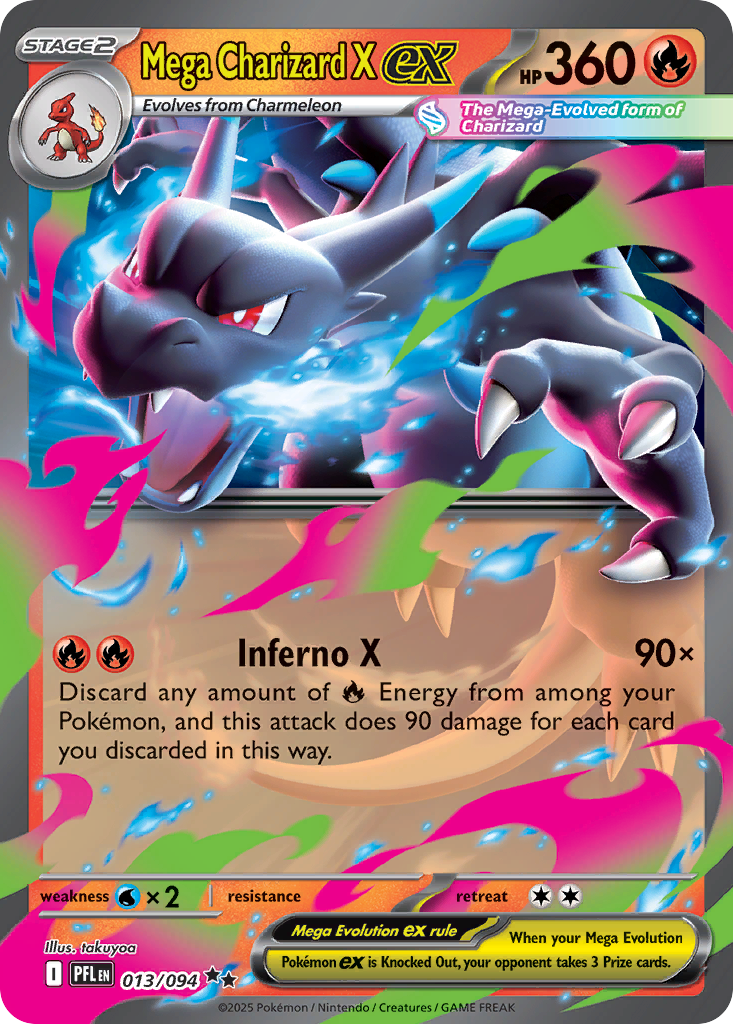 Mega Charizard X ex — Phantasmal Flames card #13 full image