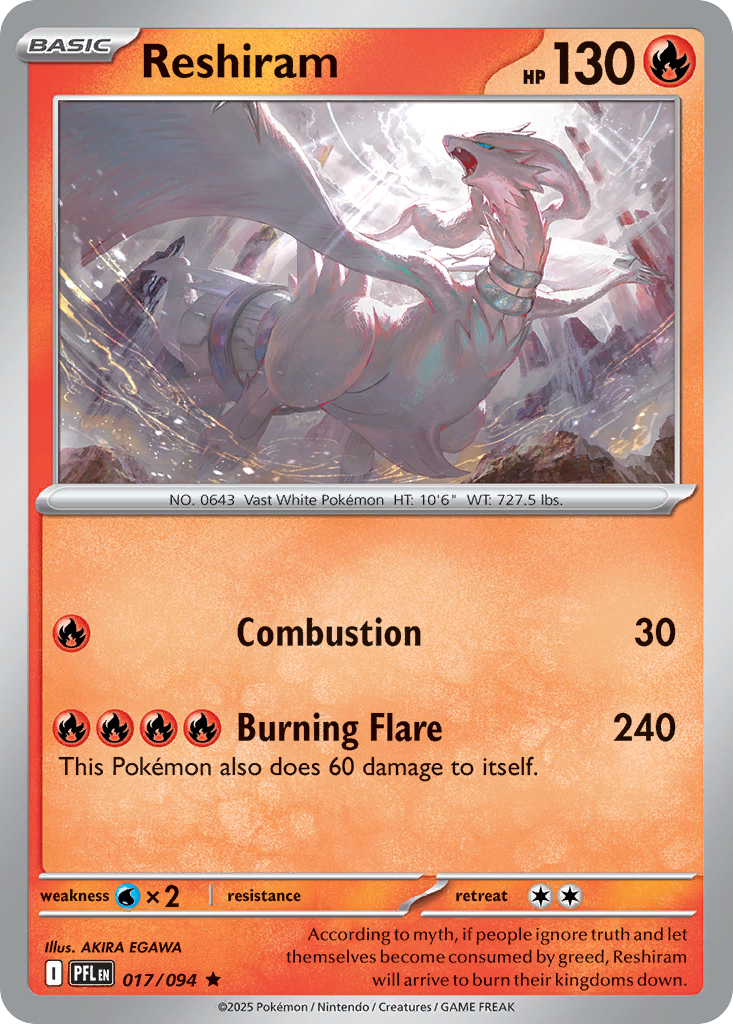 Reshiram — Phantasmal Flames card #17 full image