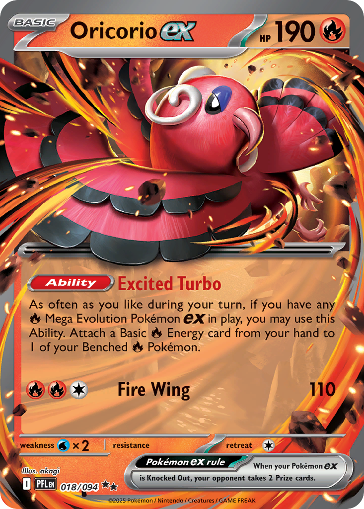 Oricorio ex — Phantasmal Flames card #18 full image