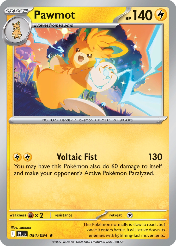 Pawmot — Phantasmal Flames card #34 full image