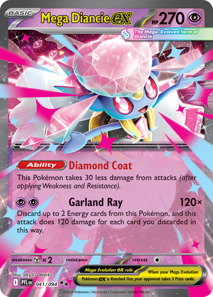 Mega Diancie ex — Phantasmal Flames card #41 full image
