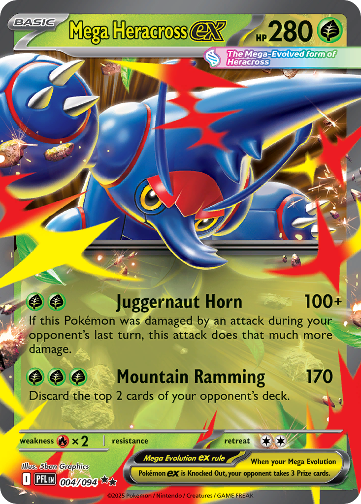 Mega Heracross ex — Phantasmal Flames card #4 full image