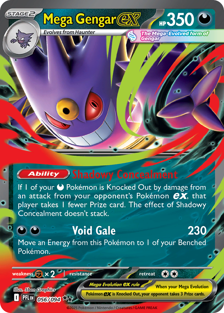 Mega Gengar ex — Phantasmal Flames card #56 full image