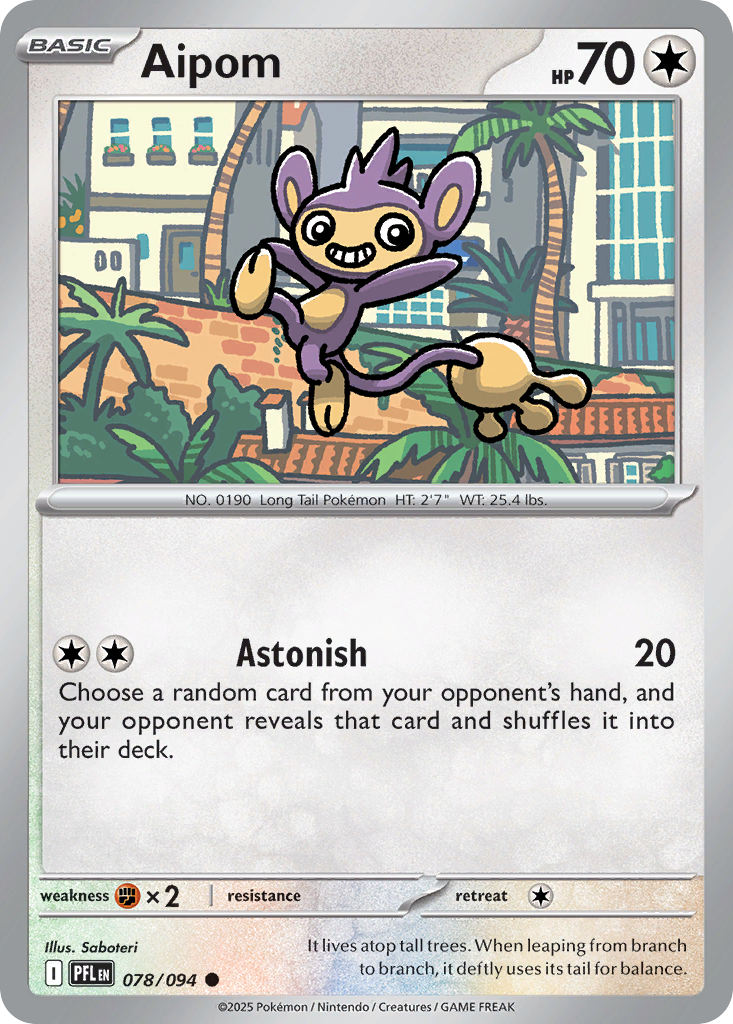 Aipom — Phantasmal Flames card #78 full image