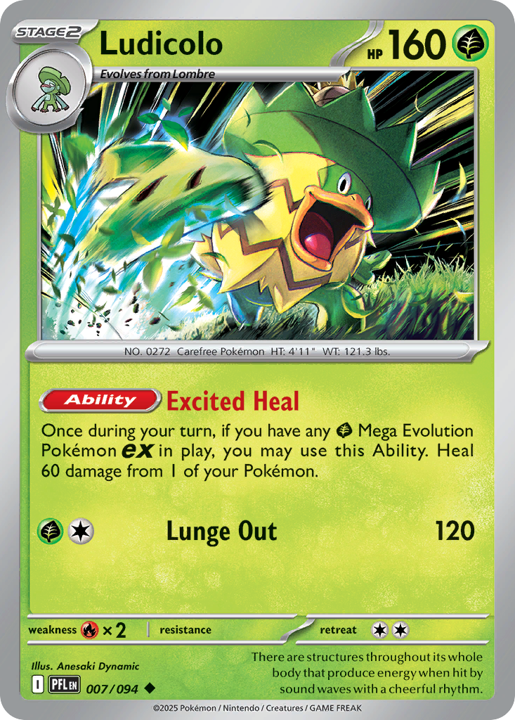 Ludicolo — Phantasmal Flames card #7 full image