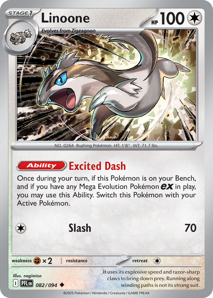 Linoone — Phantasmal Flames card #82 full image