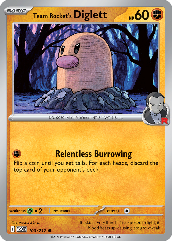 Team Rocket's Diglett — Ascended Heroes card #100 full image