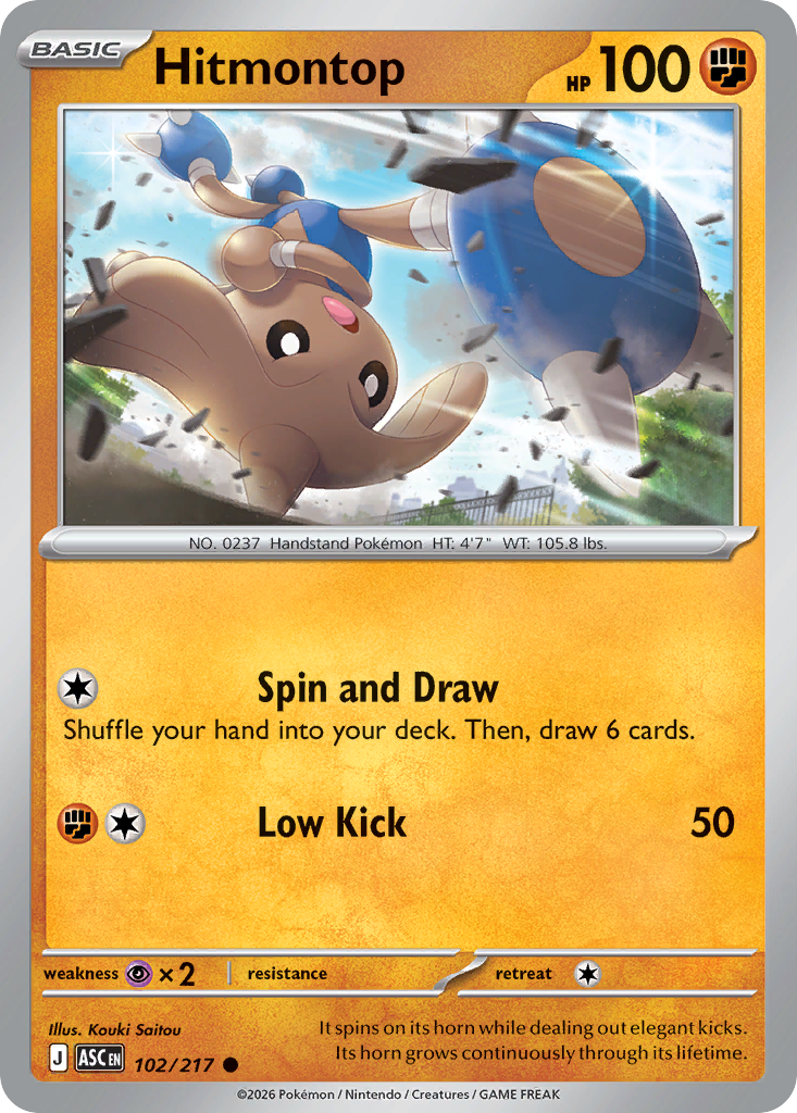 Hitmontop — Ascended Heroes card #102 full image