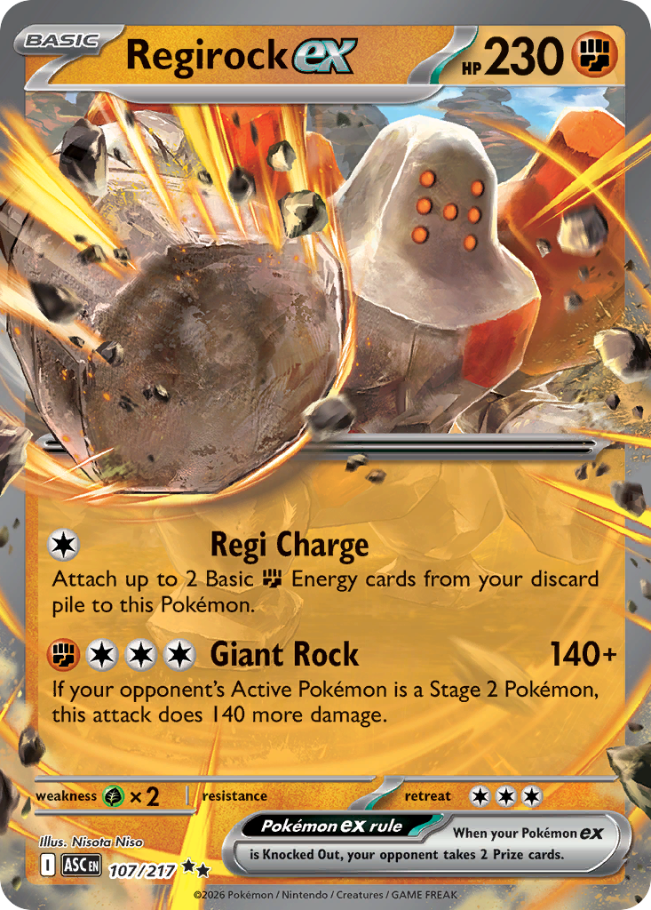 Regirock ex — Ascended Heroes card #107 full image