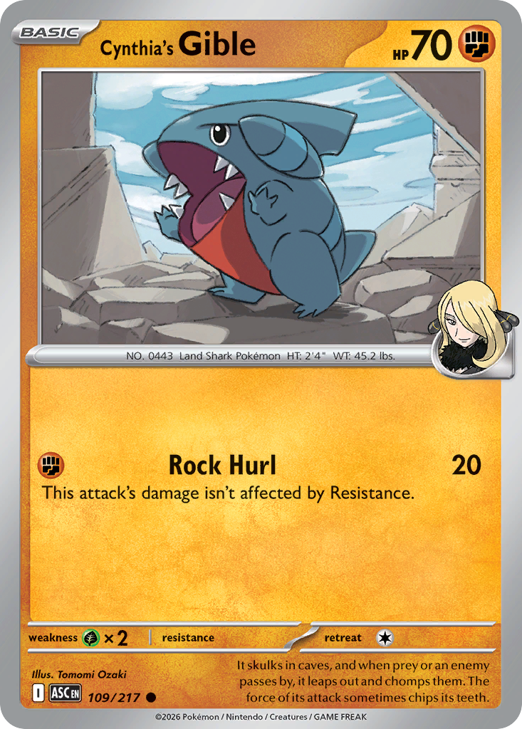 Cynthia's Gible — Ascended Heroes card #109 full image