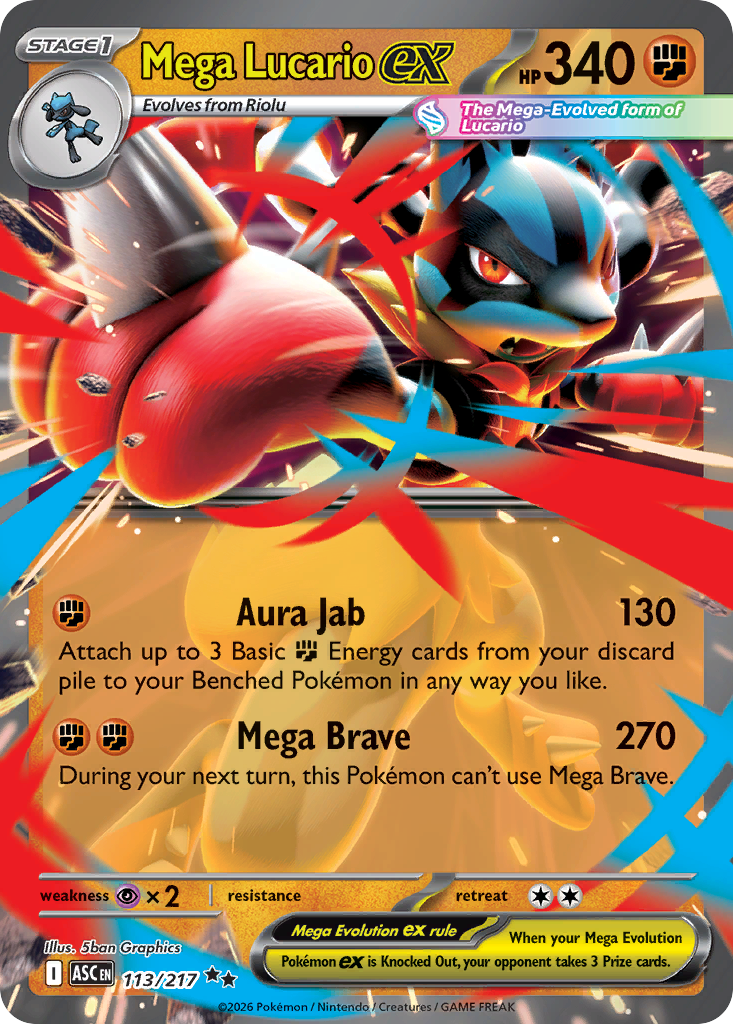 Mega Lucario ex — Ascended Heroes card #113 full image