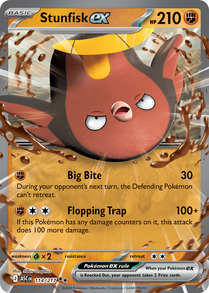 Stunfisk ex — Ascended Heroes card #114 full image