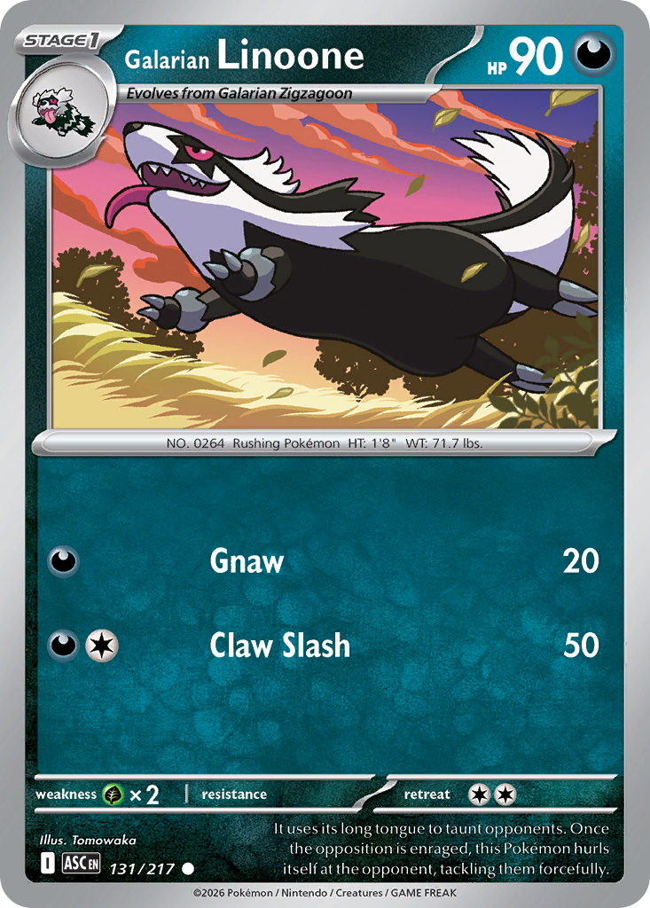 Galarian Linoone — Ascended Heroes card #131 full image