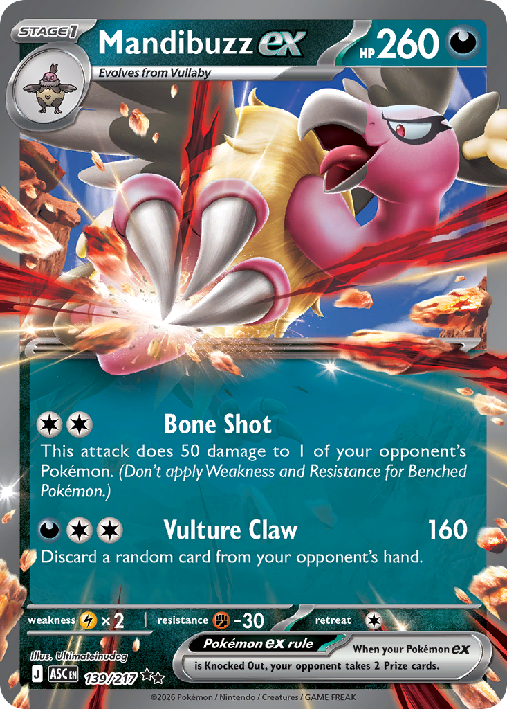 Mandibuzz ex — Ascended Heroes card #139 full image