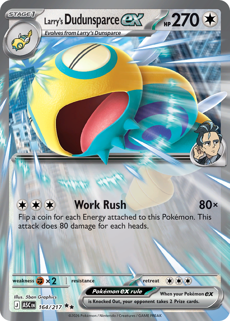 Larry's Dudunsparce ex — Ascended Heroes card #164 full image