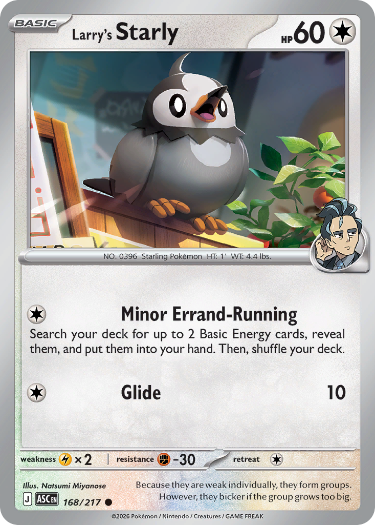Larry's Starly — Ascended Heroes card #168 full image