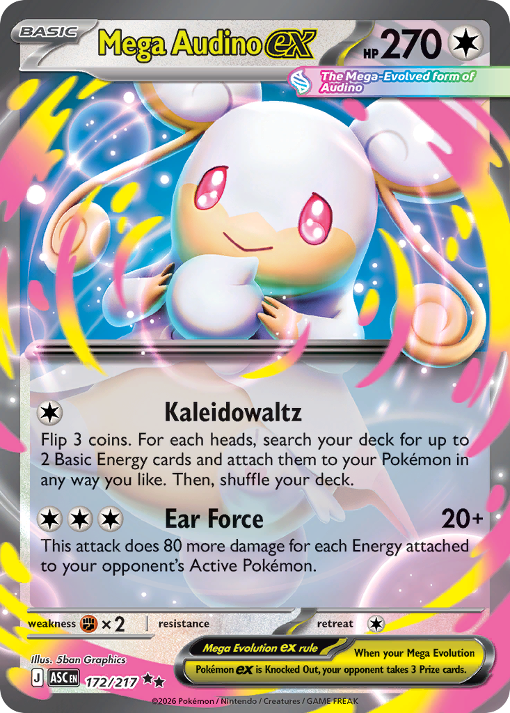 Mega Audino ex — Ascended Heroes card #172 full image