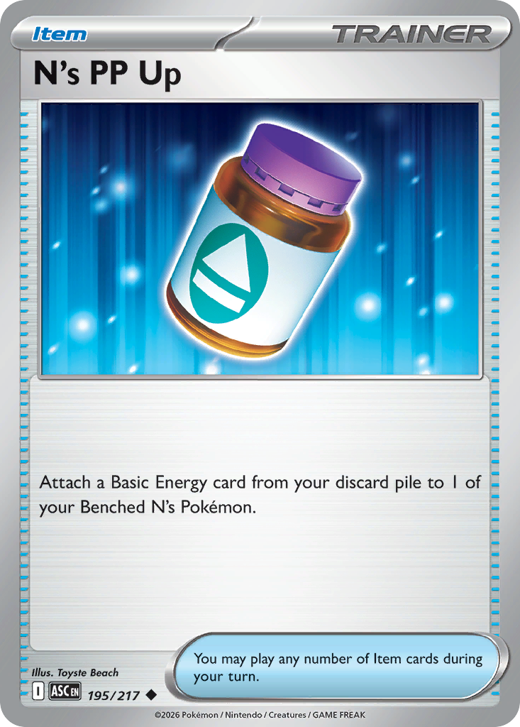N's PP Up — Ascended Heroes card #195 full image