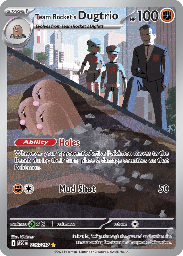 Team Rocket's Dugtrio — Ascended Heroes card #239 full image