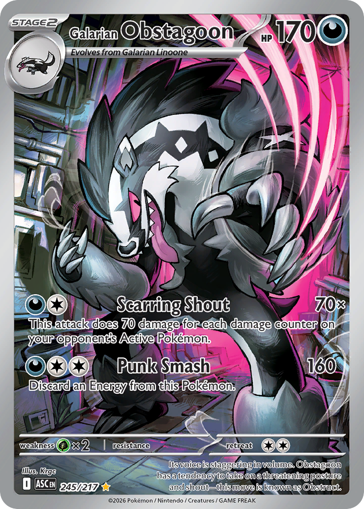 Galarian Obstagoon — Ascended Heroes card #245 full image