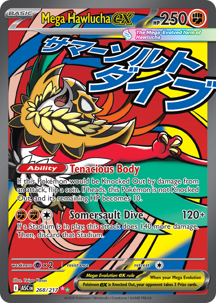 Mega Hawlucha ex — Ascended Heroes card #268 full image