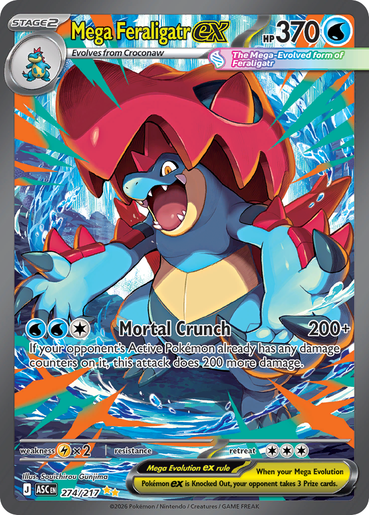 Mega Feraligatr ex — Ascended Heroes card #274 full image