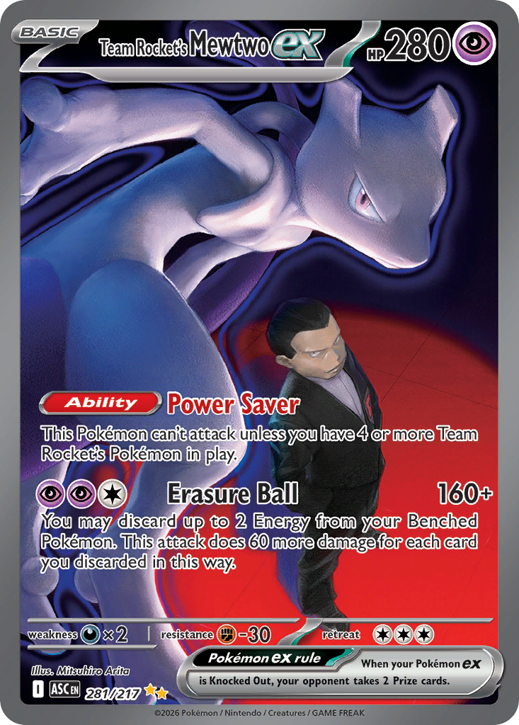 Team Rocket's Mewtwo ex — Ascended Heroes card #281 full image