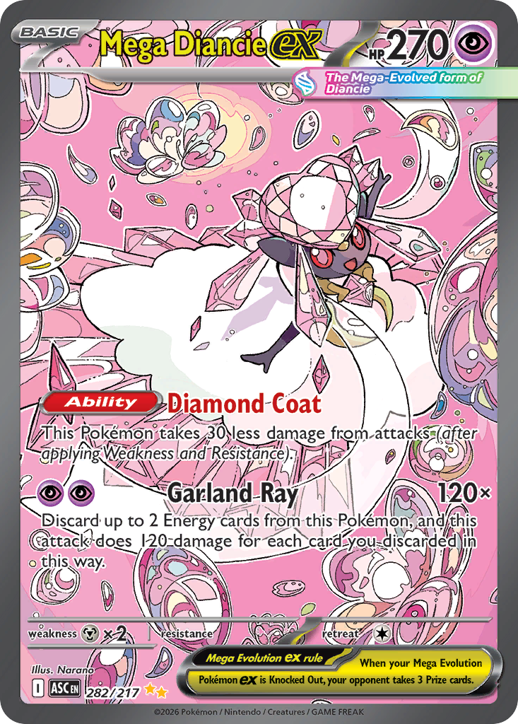 Mega Diancie ex — Ascended Heroes card #282 full image