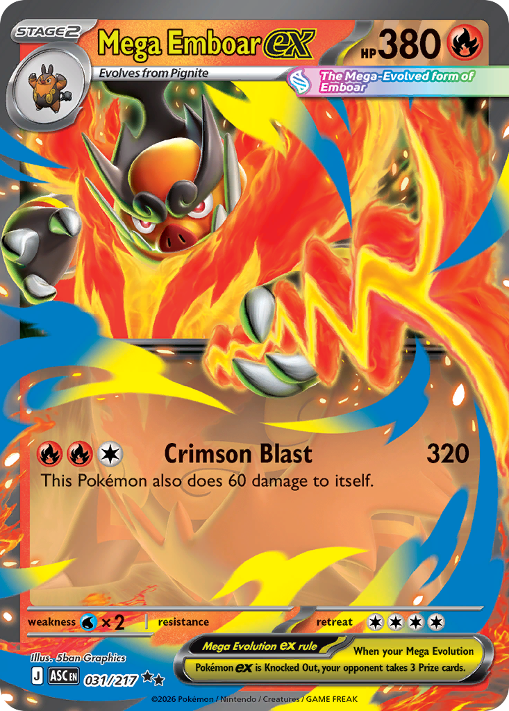 Mega Emboar ex — Ascended Heroes card #31 full image