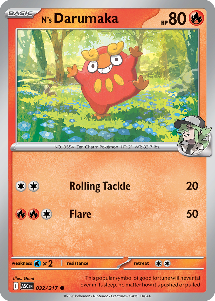 N's Darumaka — Ascended Heroes card #32 full image