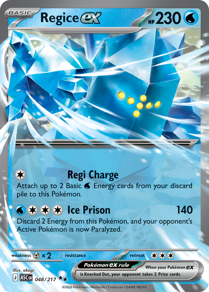 Regice ex — Ascended Heroes card #48 full image