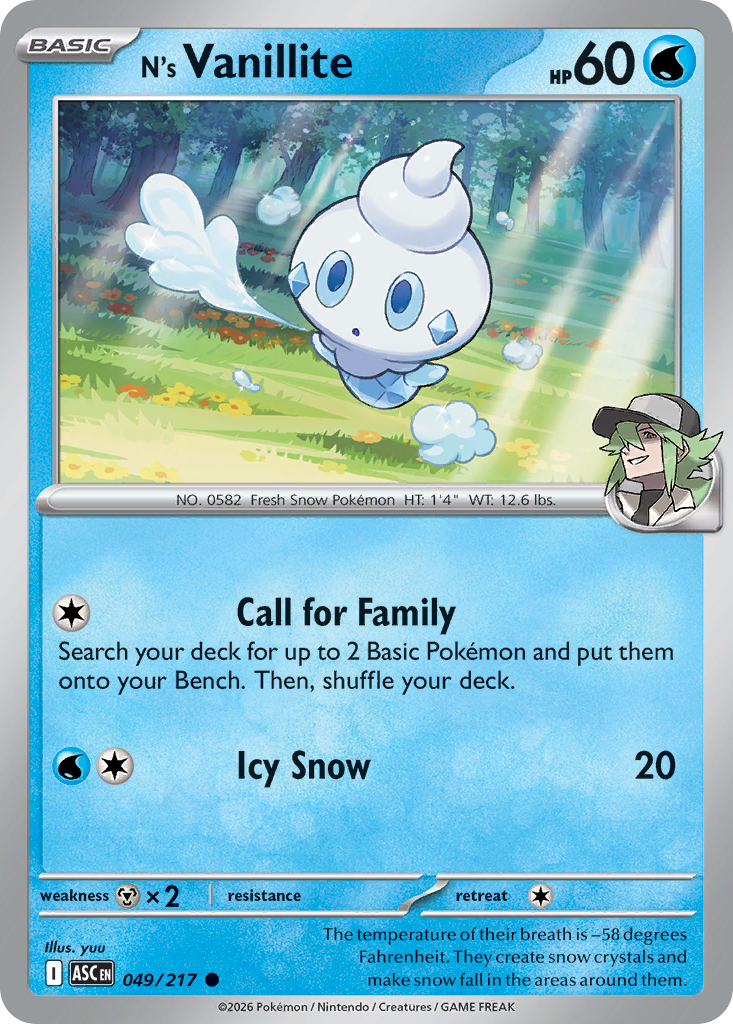 N's Vanillite — Ascended Heroes card #49 full image