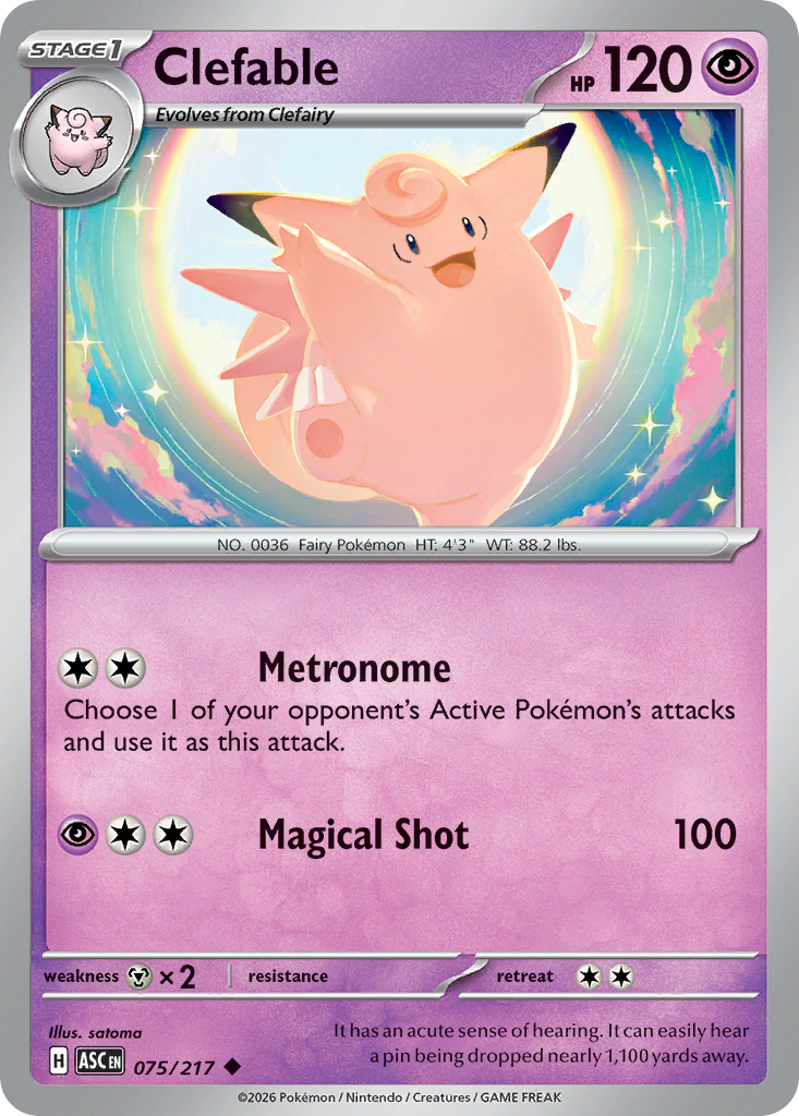 Clefable — Ascended Heroes card #75 full image