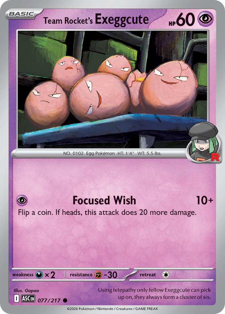Team Rocket's Exeggcute — Ascended Heroes card #77 full image